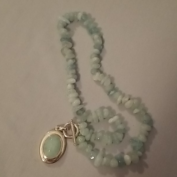 Milky aquamarine sterling silver necklace 🌊⛱ - Picture 3 of 3